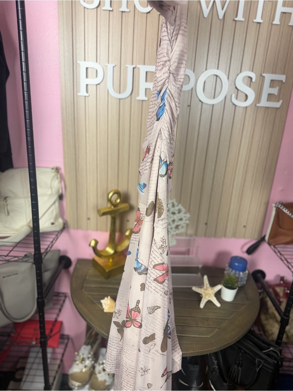 🦋 ANEWSTA Butterfly Print Boho Dress | Size Large (US 8/10) - Picture 5 of 13